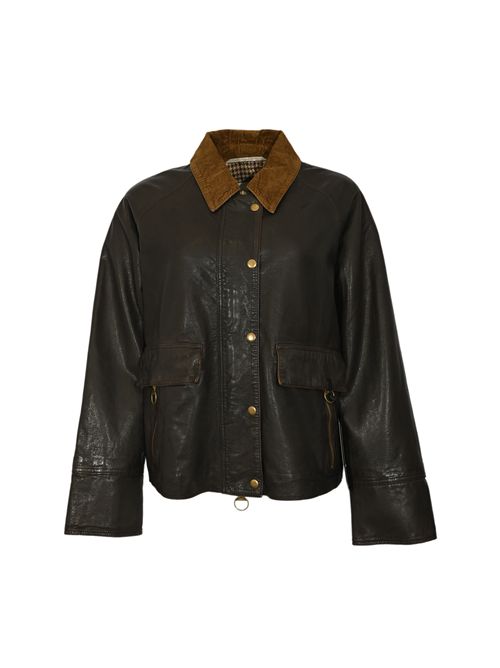 Giubbotto Glamis in pelle e colletto in velluto LEATHER AUTHORITY | GLAMIS06